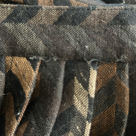 Irving Samuel Vintage Chevron Patterned Wool, Black and Brown Midi Skirt - Picture 15 of 16